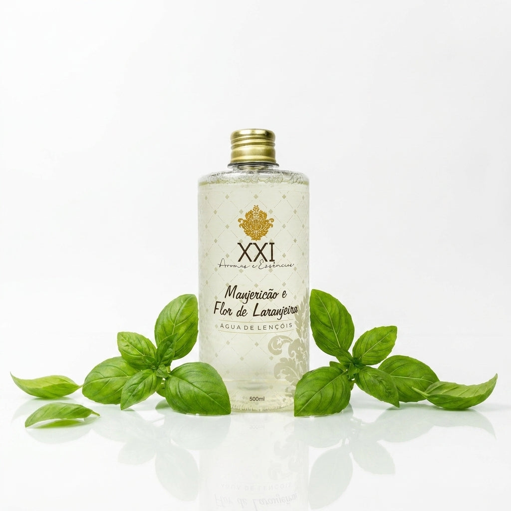 Água de Lençóis 500ml Manjericão e Flor de Laranjeira - XXI Aromas