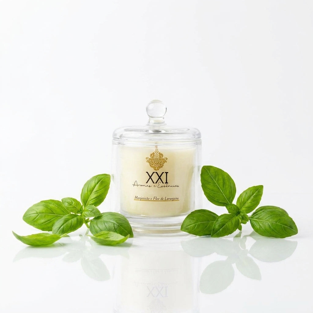 Vela Cúpula Premium Manjericão e Flor 170g - XXI Aromas