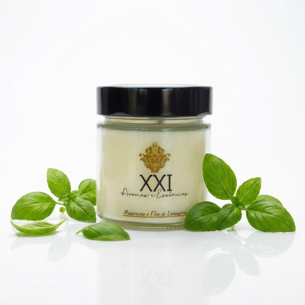 Vela Aromática Lumière Manjericão e Laranjeira 170g - XXI Aromas