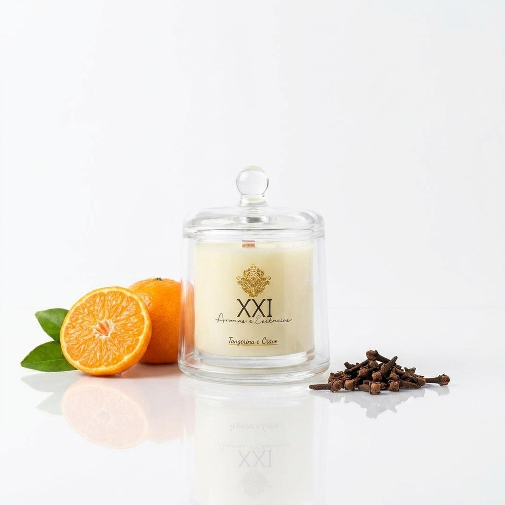 Vela Cúpula Premium Tangerina e Cravo 170g - XXI Aromas