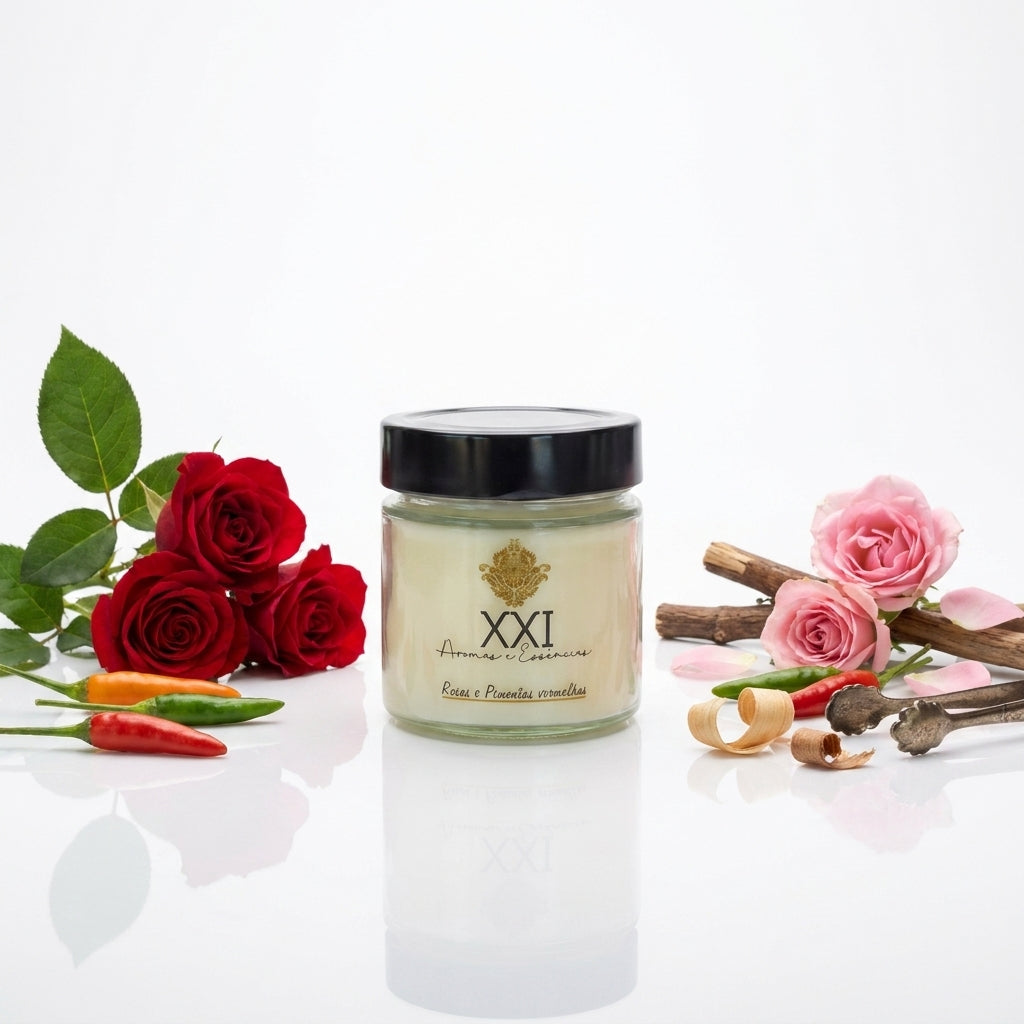 Vela Aromática Lumière Rosas e Pimentas 170g - XXI Aromas